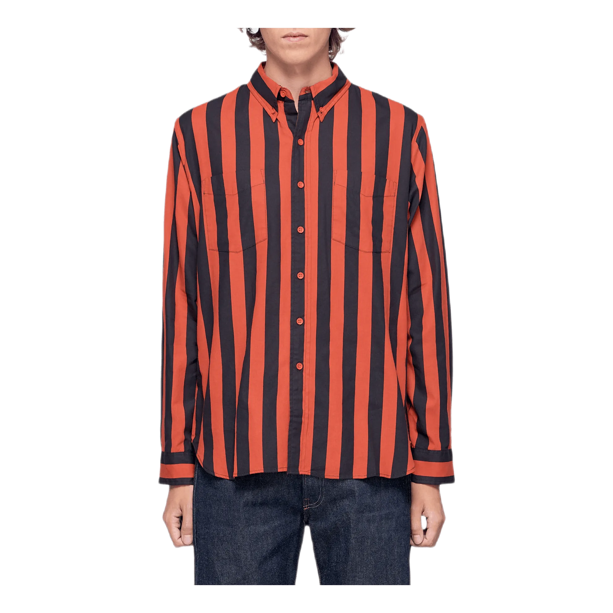 1960s Button Down Shirt Red