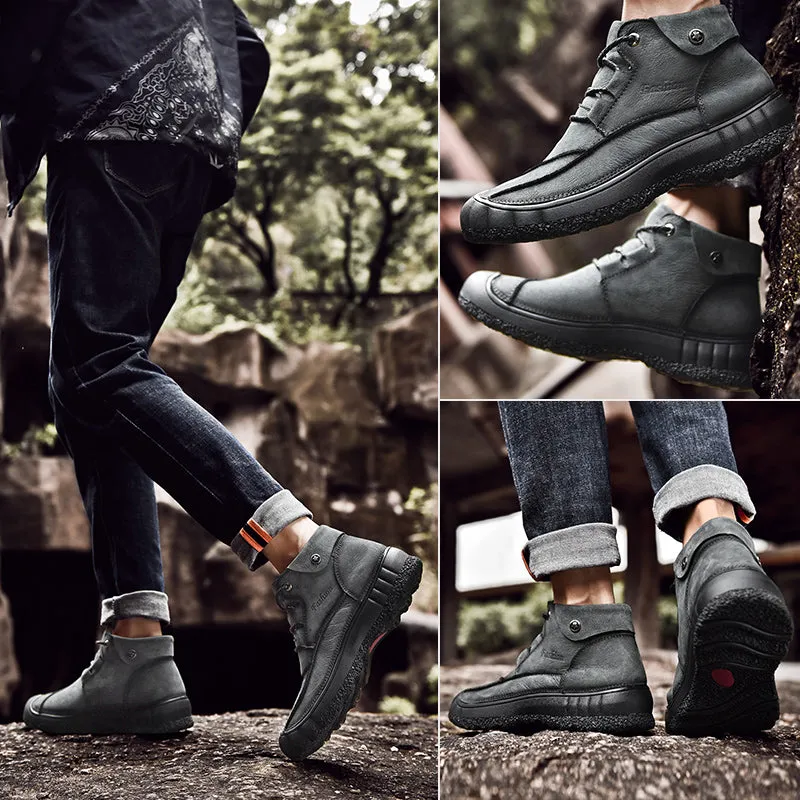2020 New Outdoor Leather And Cotton Hiking Boots