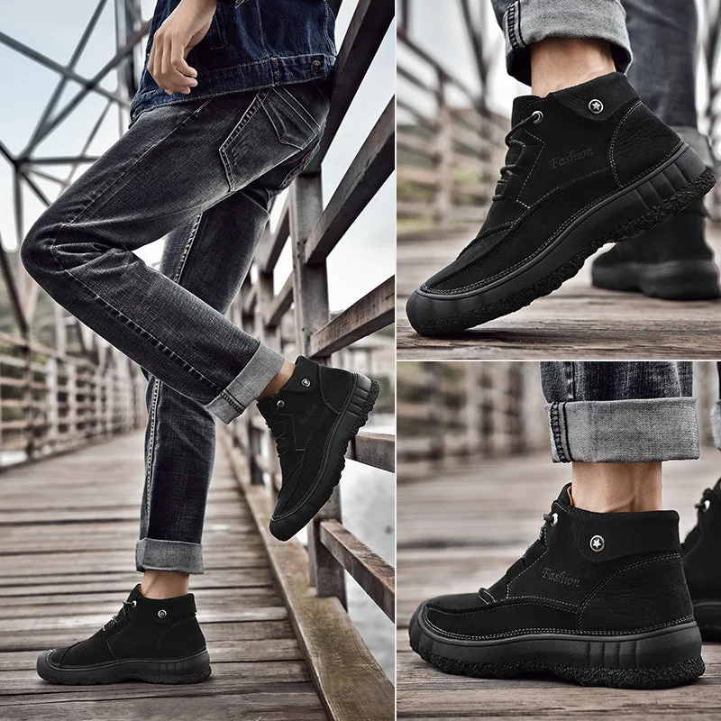 2020 New Outdoor Leather And Cotton Hiking Boots