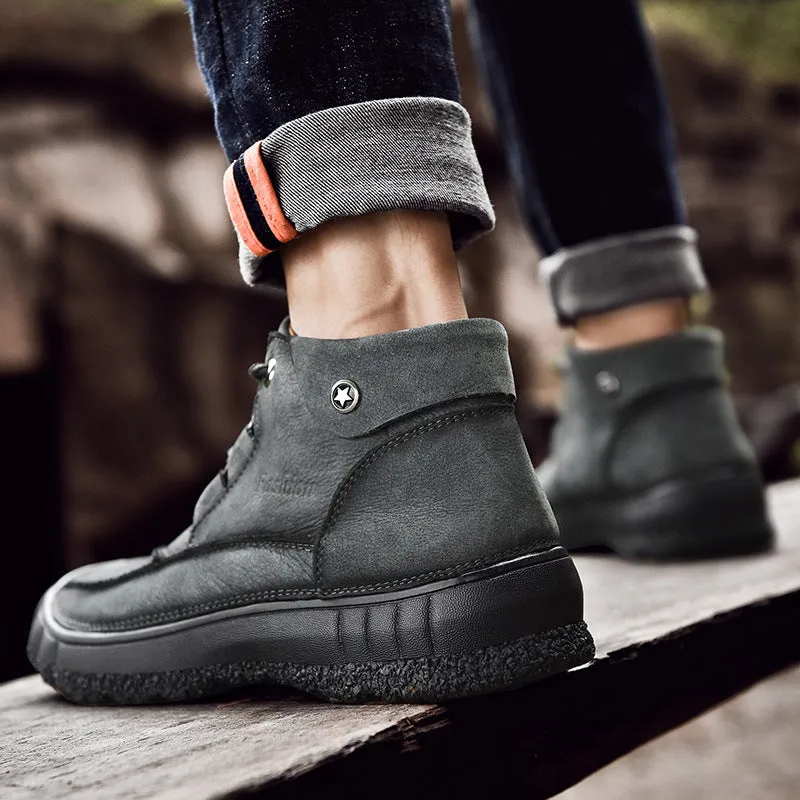 2020 New Outdoor Leather And Cotton Hiking Boots