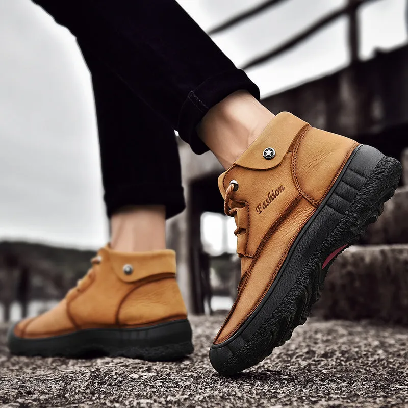 2020 New Outdoor Leather And Cotton Hiking Boots