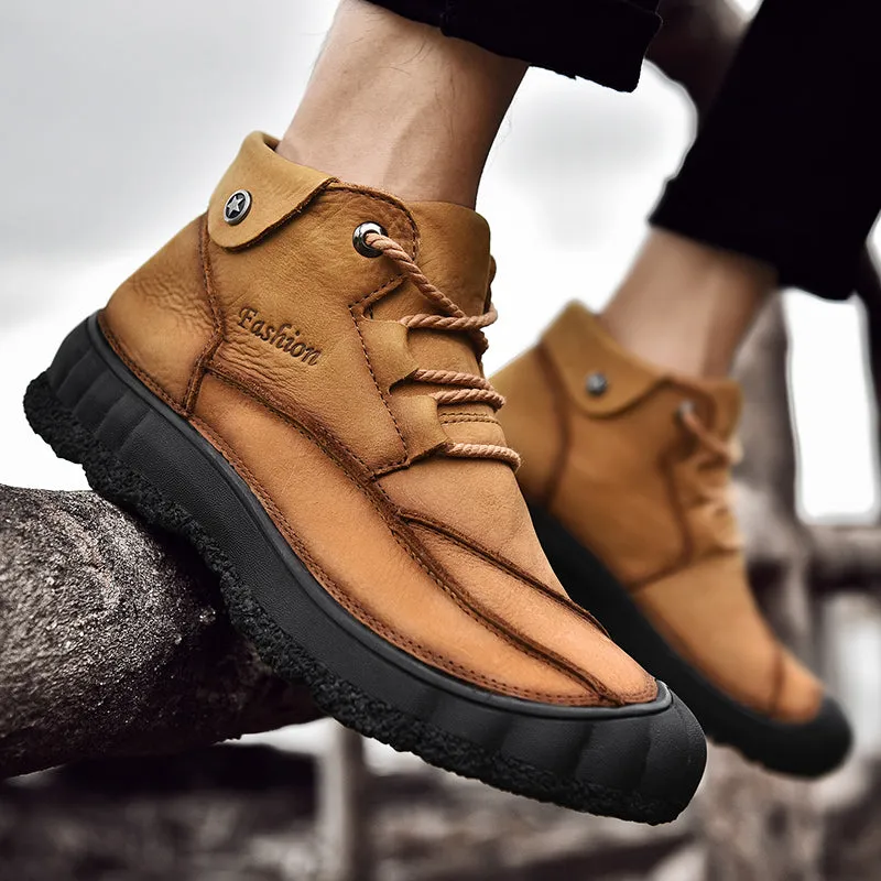2020 New Outdoor Leather And Cotton Hiking Boots