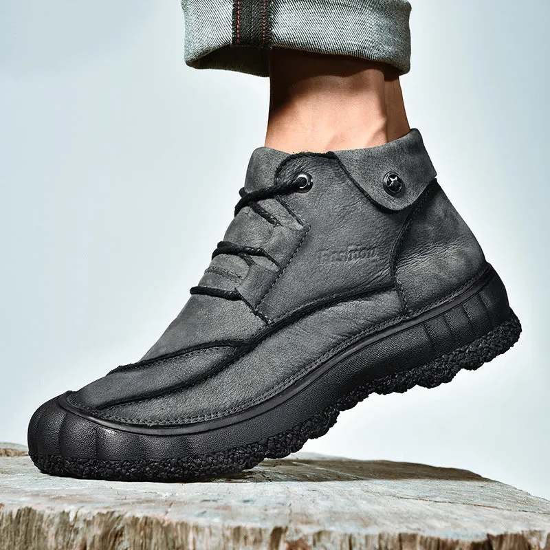2020 New Outdoor Leather And Cotton Hiking Boots