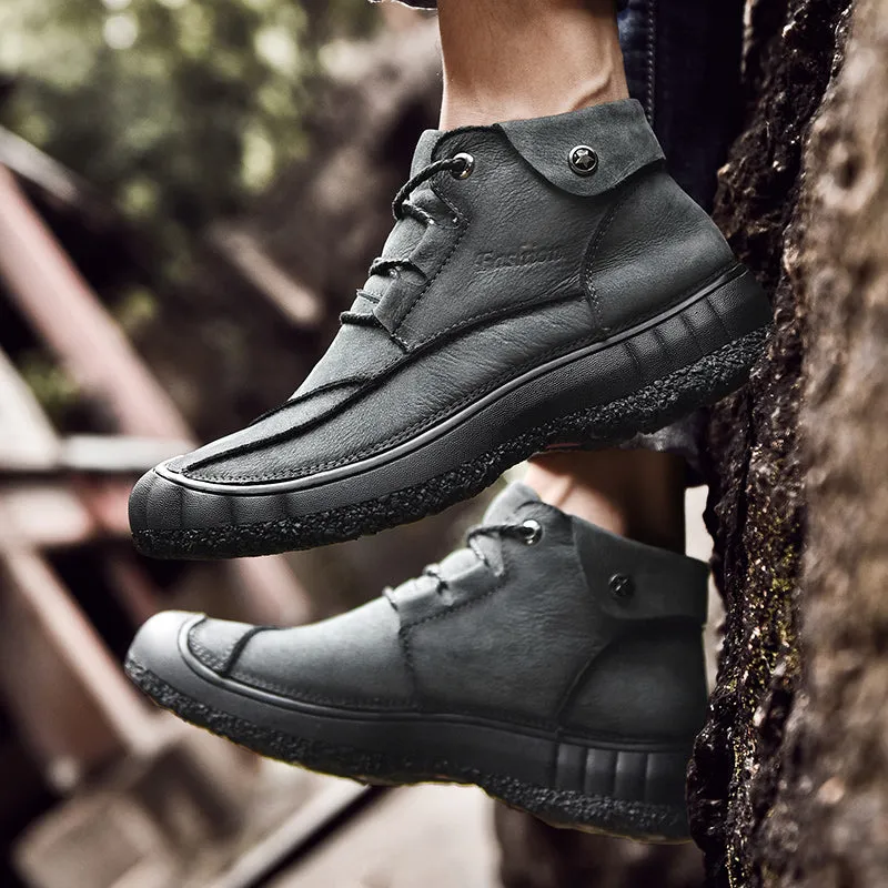 2020 New Outdoor Leather And Cotton Hiking Boots