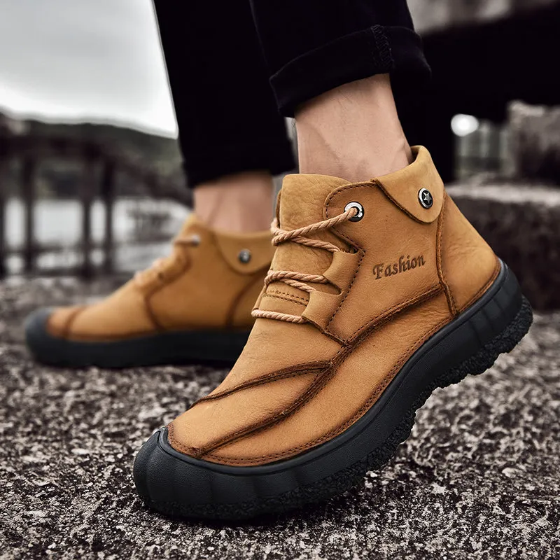 2020 New Outdoor Leather And Cotton Hiking Boots