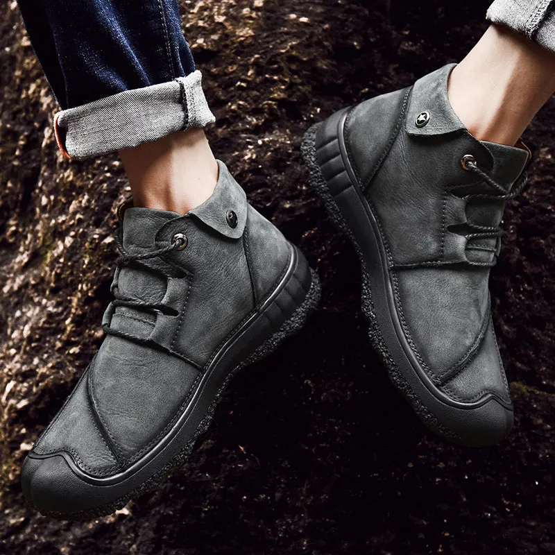 2020 New Outdoor Leather And Cotton Hiking Boots
