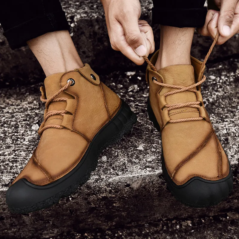2020 New Outdoor Leather And Cotton Hiking Boots