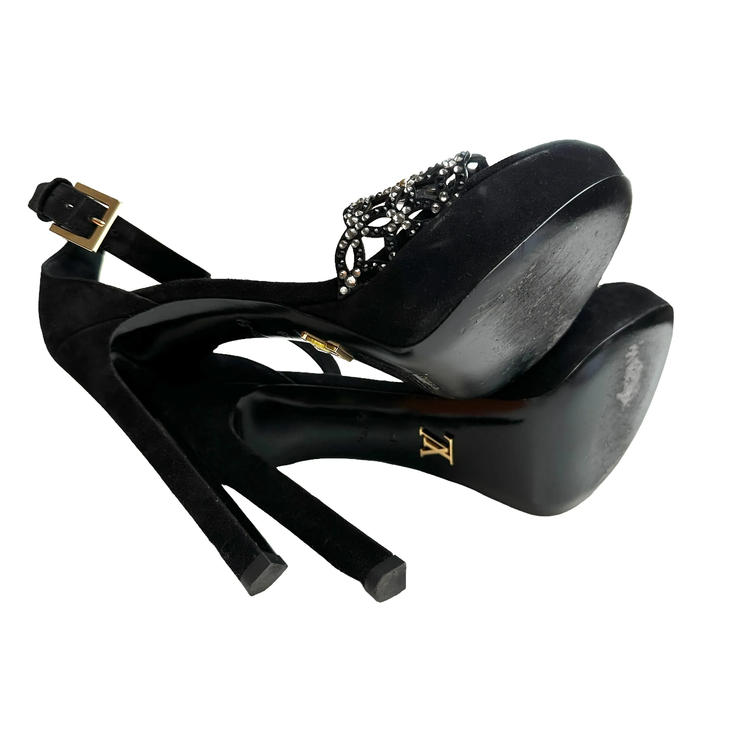 Black Heels w/Crystals - 9