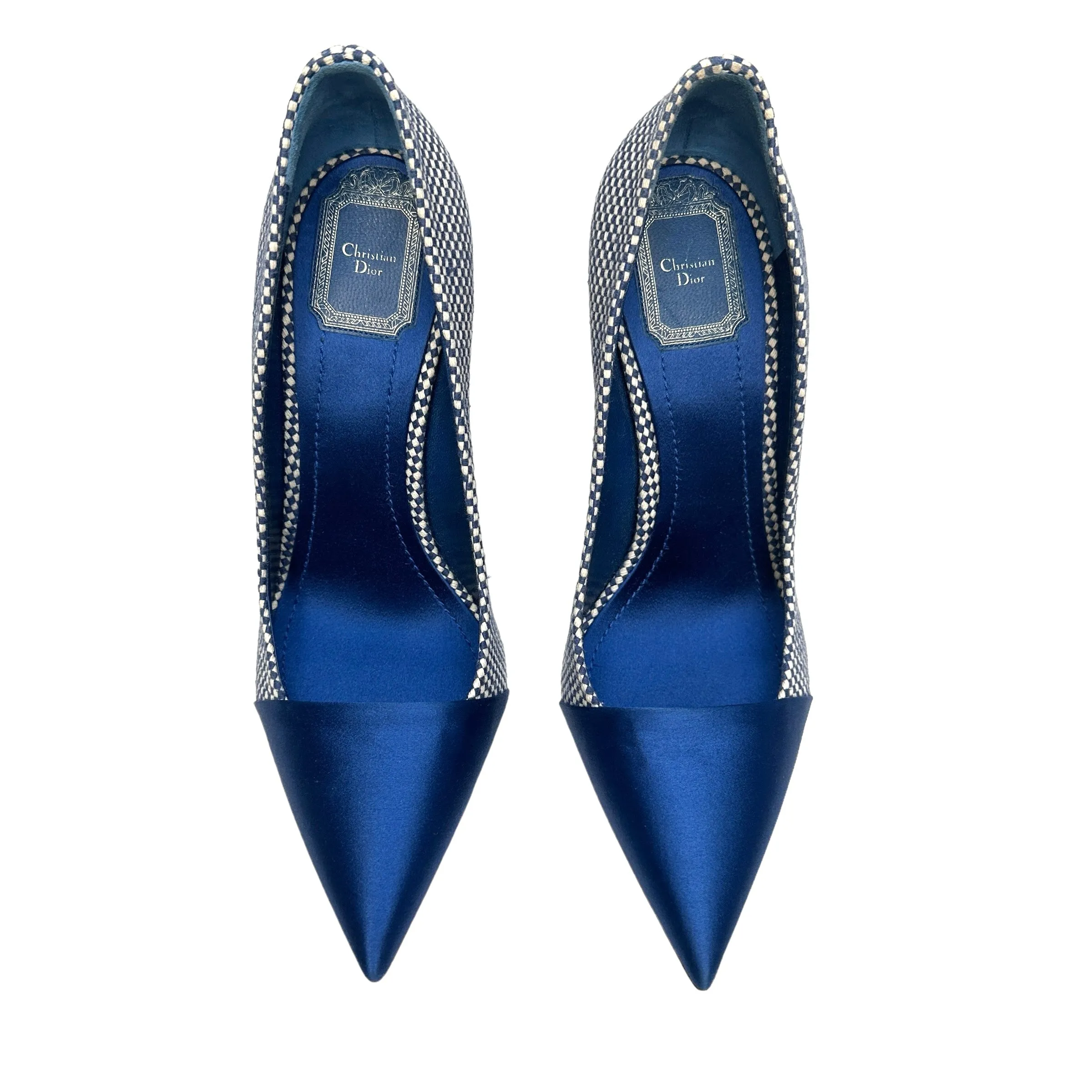 Blue Satin Wedges - 9