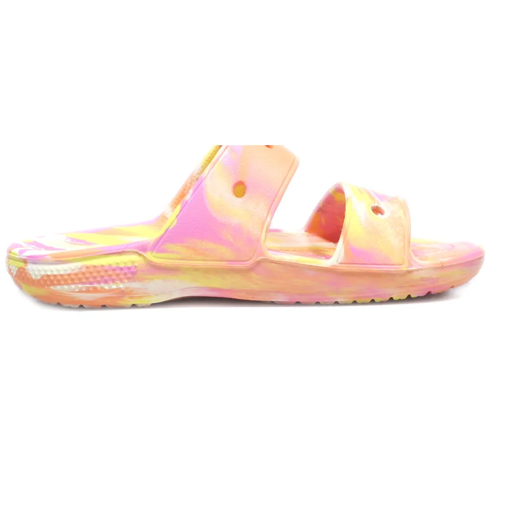 Crocs Classic Marbled Flat Sandals Eva Multicolour Colour For Women