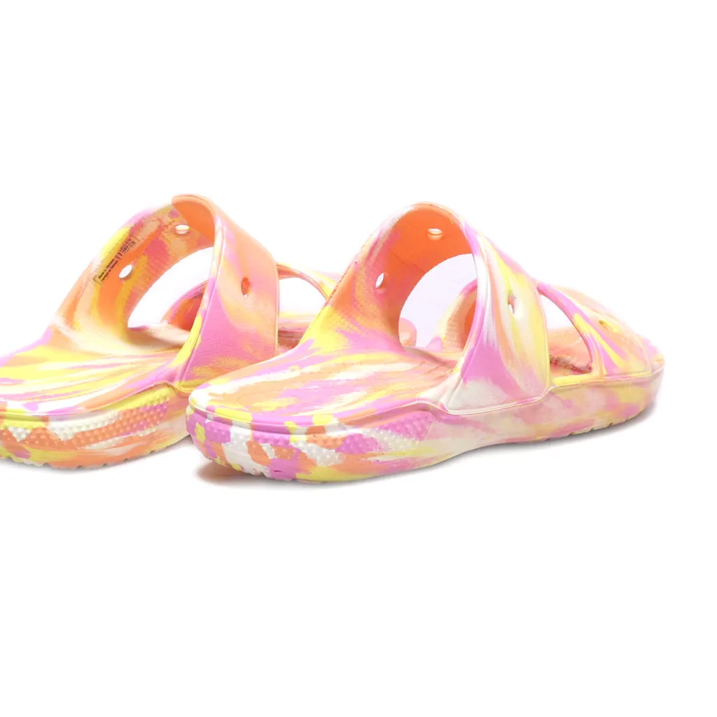 Crocs Classic Marbled Flat Sandals Eva Multicolour Colour For Women