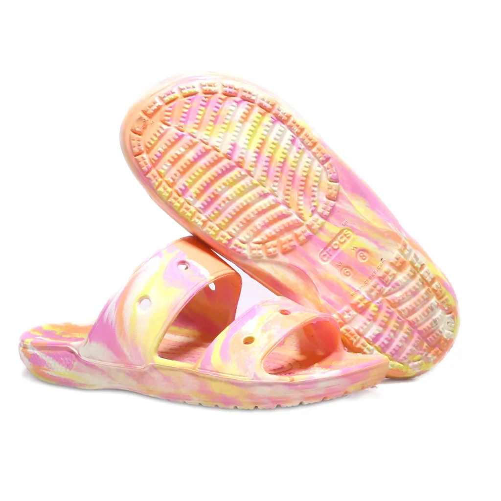 Crocs Classic Marbled Flat Sandals Eva Multicolour Colour For Women