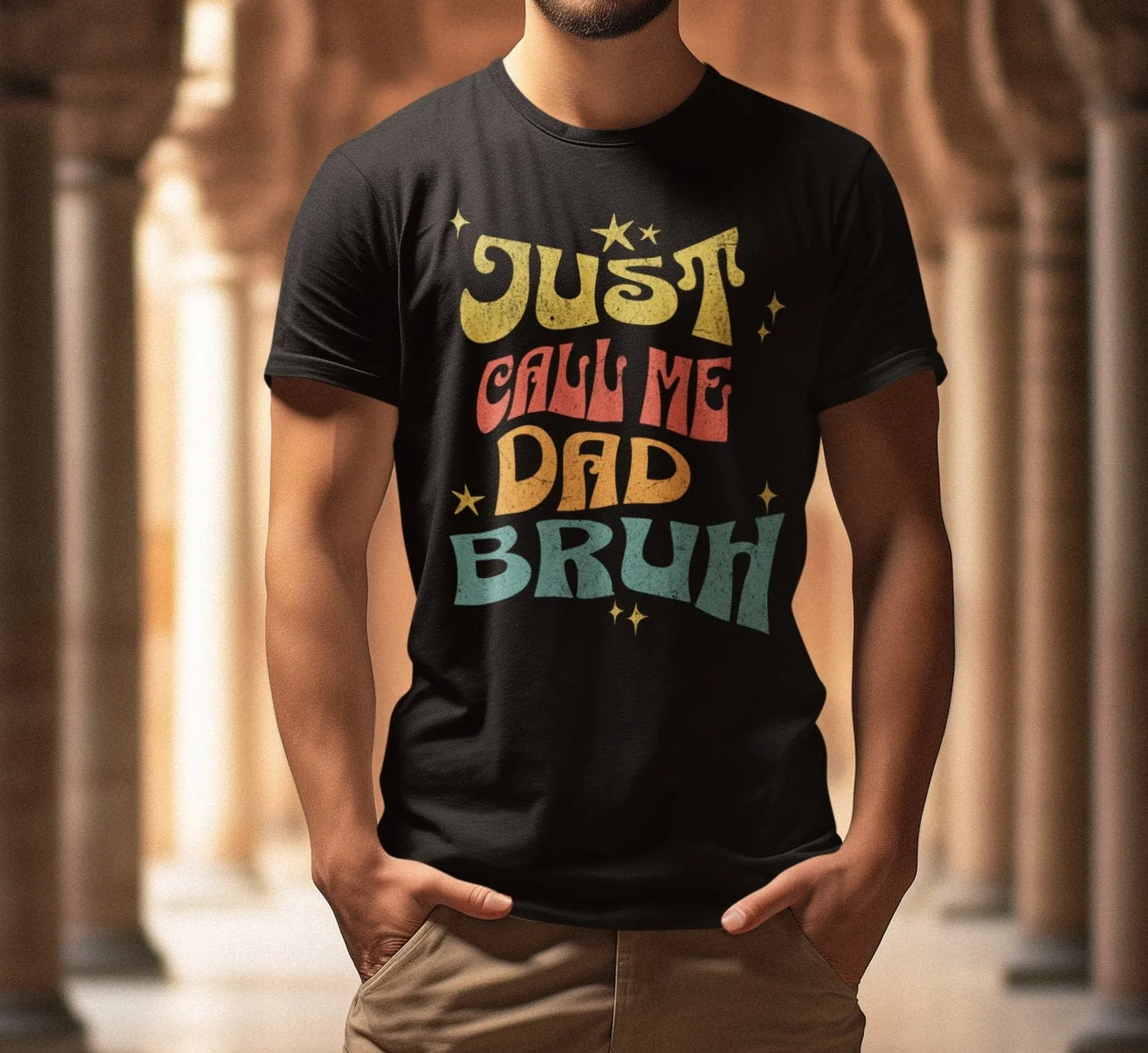 Funny Dad T-Shirt, Just Call Me Dad Bruh Graphic Tee, Father's Day Gift Idea, Cool Dad Joke Shirt, Vintage Retro Style Sweatshirt