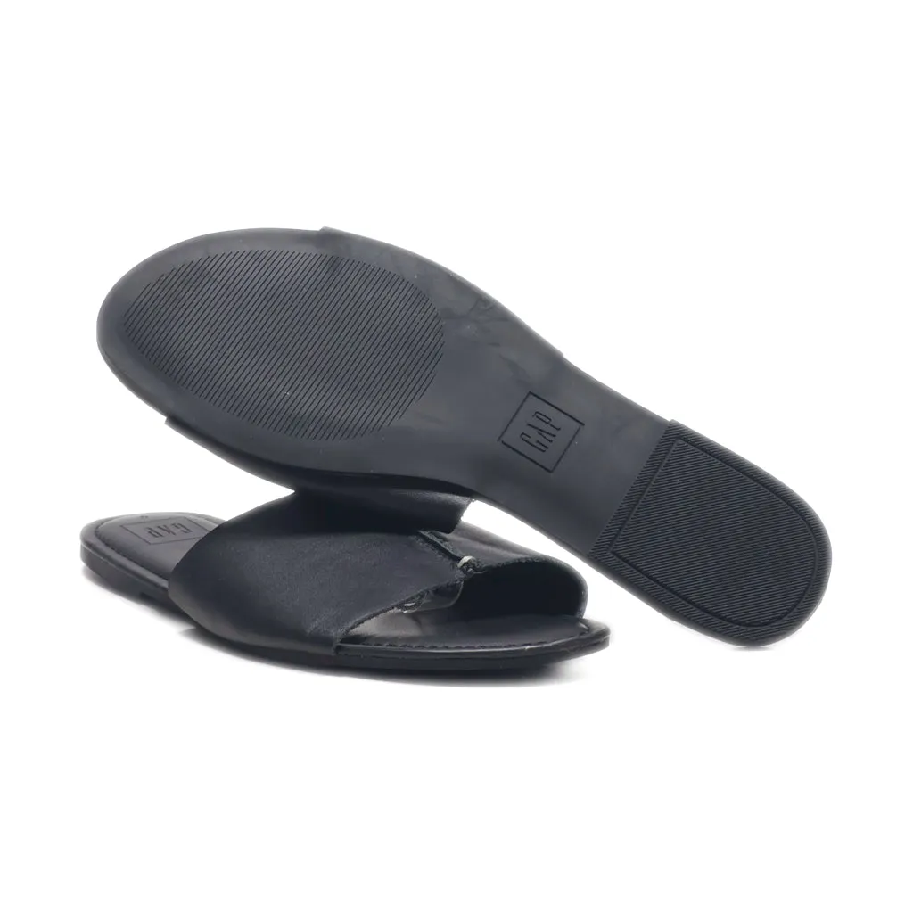 Gap Flat Sandals Leather Black Colour For Women