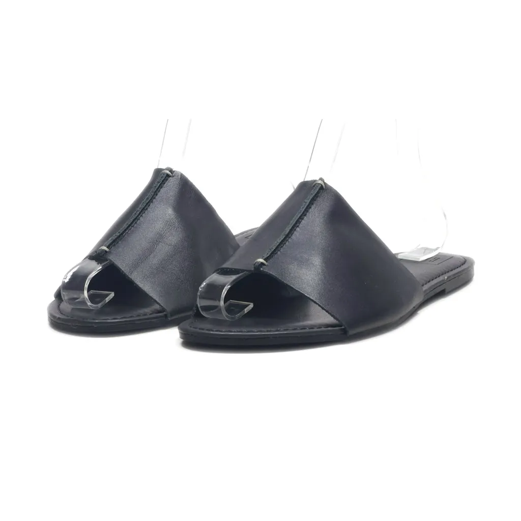 Gap Flat Sandals Leather Black Colour For Women