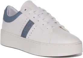 Geox D Skyely Platform In White Blue For Women