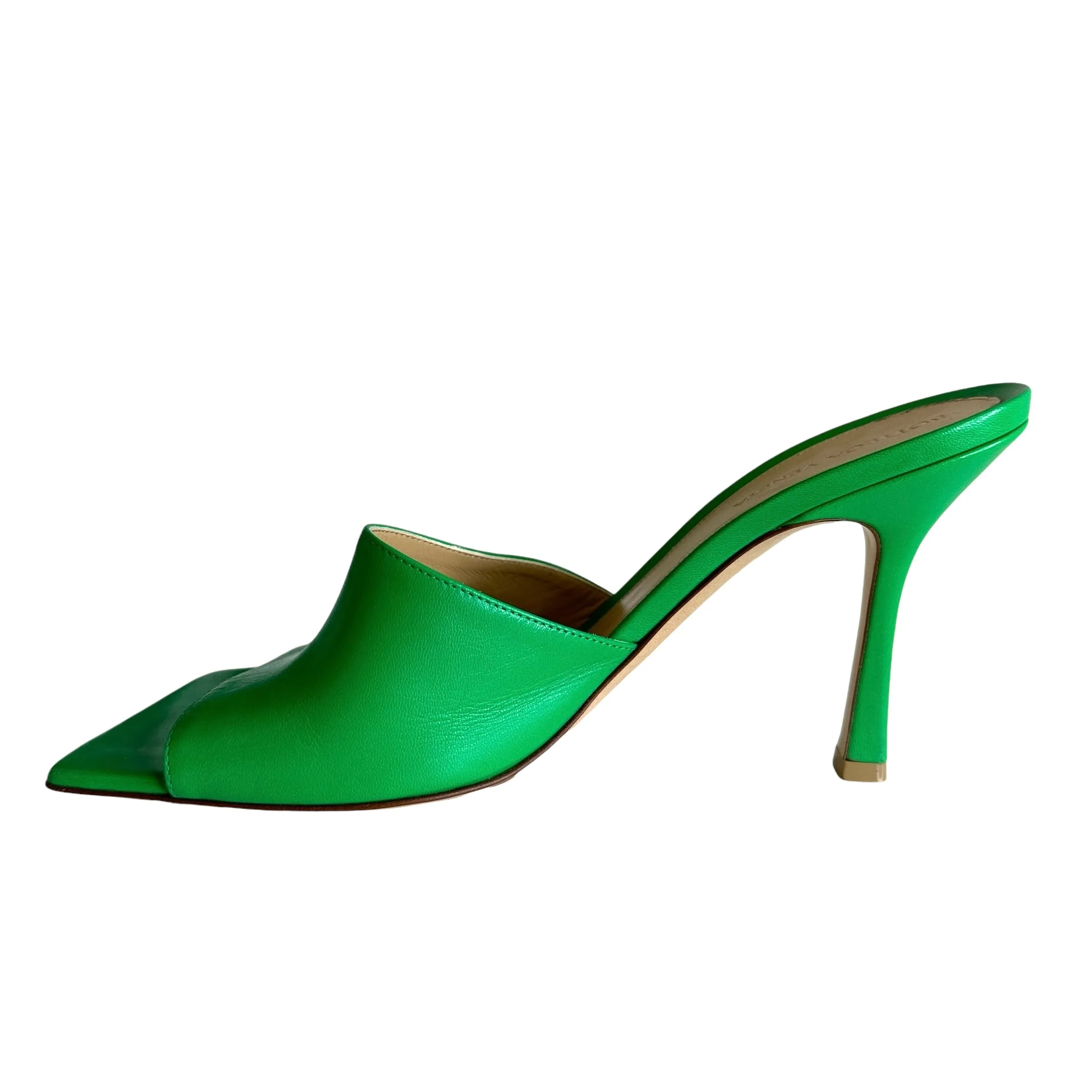 Green Leather Heels - 10