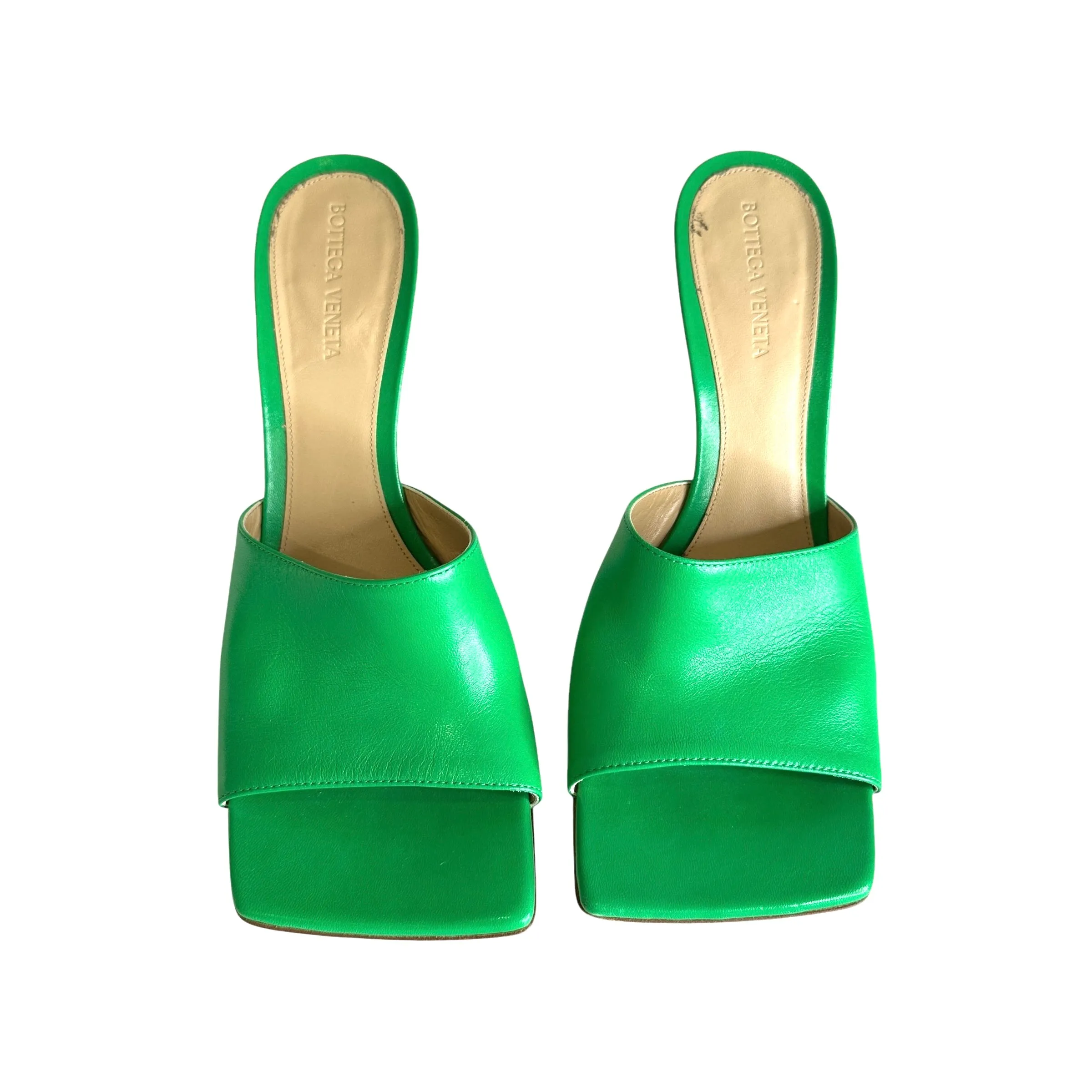 Green Leather Heels - 10