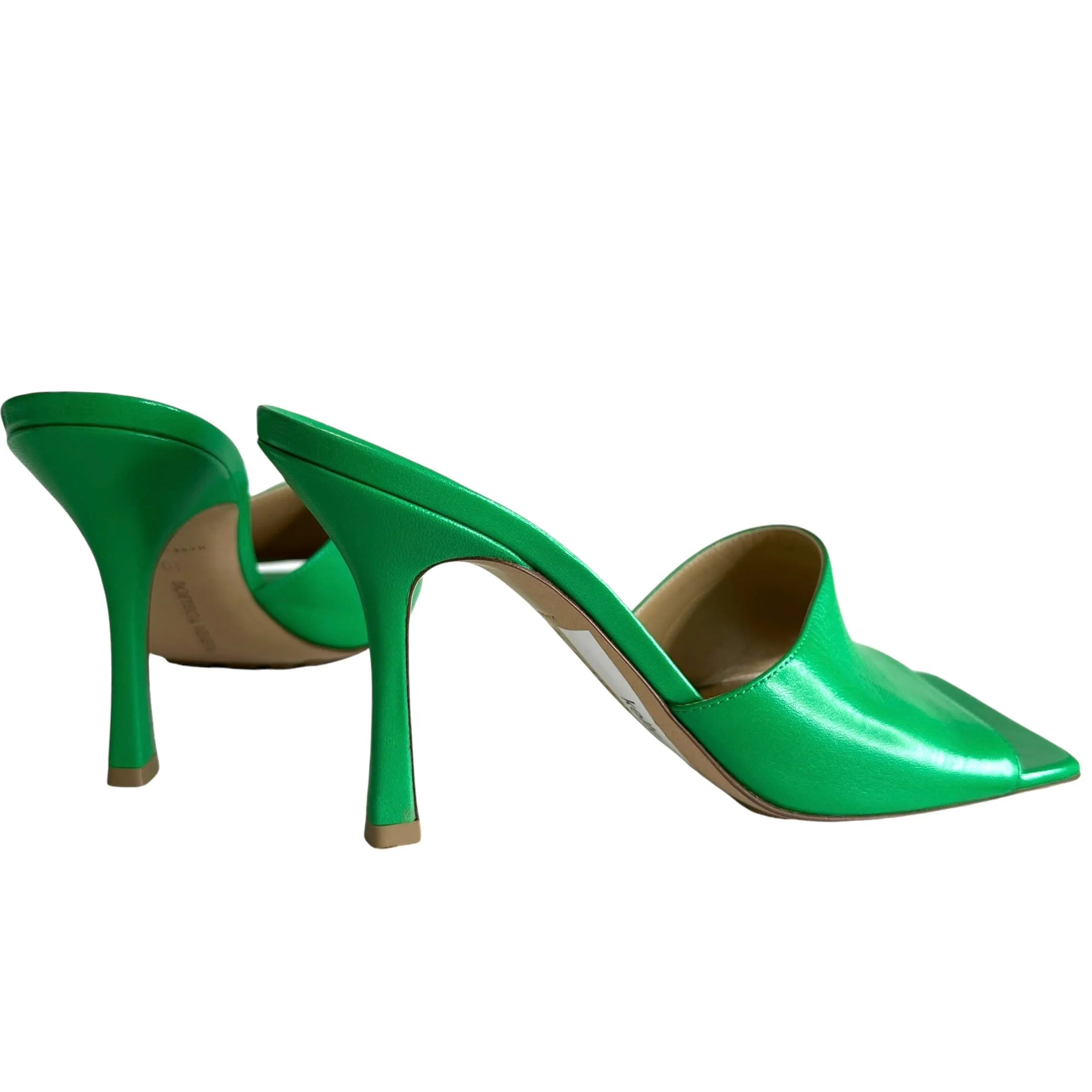 Green Leather Heels - 10