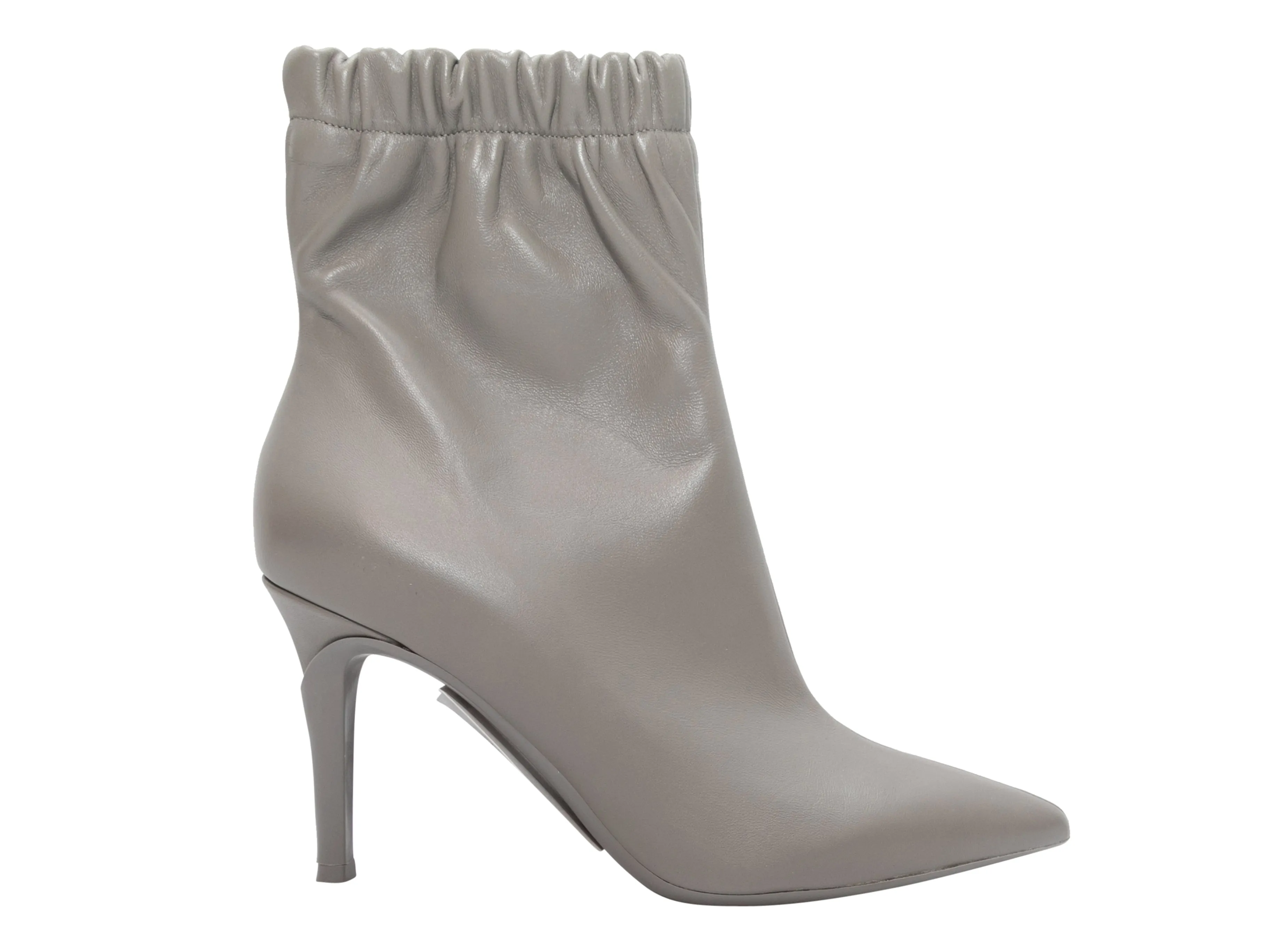 Grey Gianvito Rossi Alina Pointed-Toe Ankle Boots Size 39