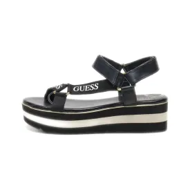 Guess Towards Platform Sandals Fabric Black Colour For Women