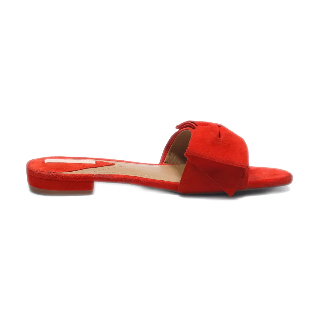 H&M Flat Sandals Suede Red Colour For Women
