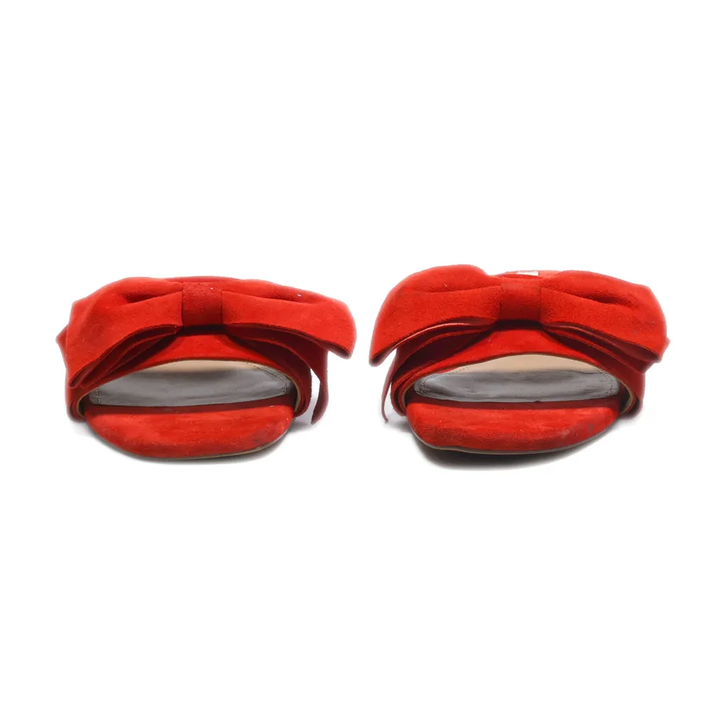 H&M Flat Sandals Suede Red Colour For Women
