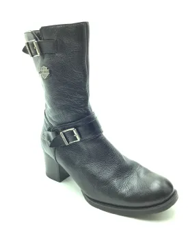 Harley Davidson Women's Biker Boot Leather Black Size: 9