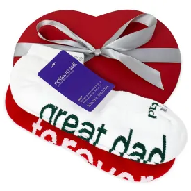 I am a great dad®   I love you - forever™ socks in red heart gift box
