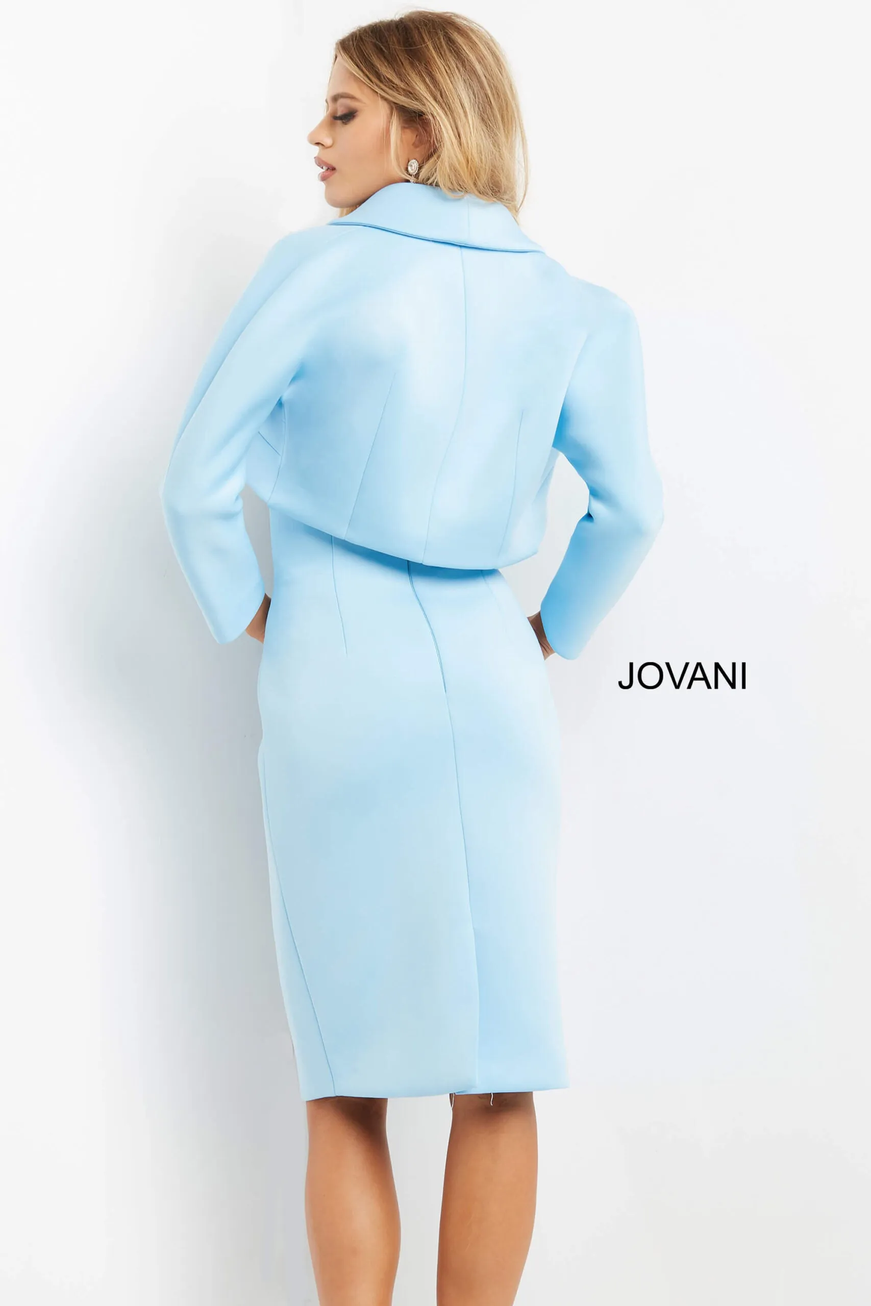 Jovani - 07556 - Two-Piece Sheath Silhouette Off the Shoulder Dress