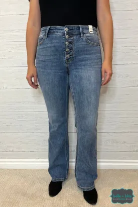 Judy Blue " Dylan" Mid Rise Button Fly Bootcut Denim - Mid Wash