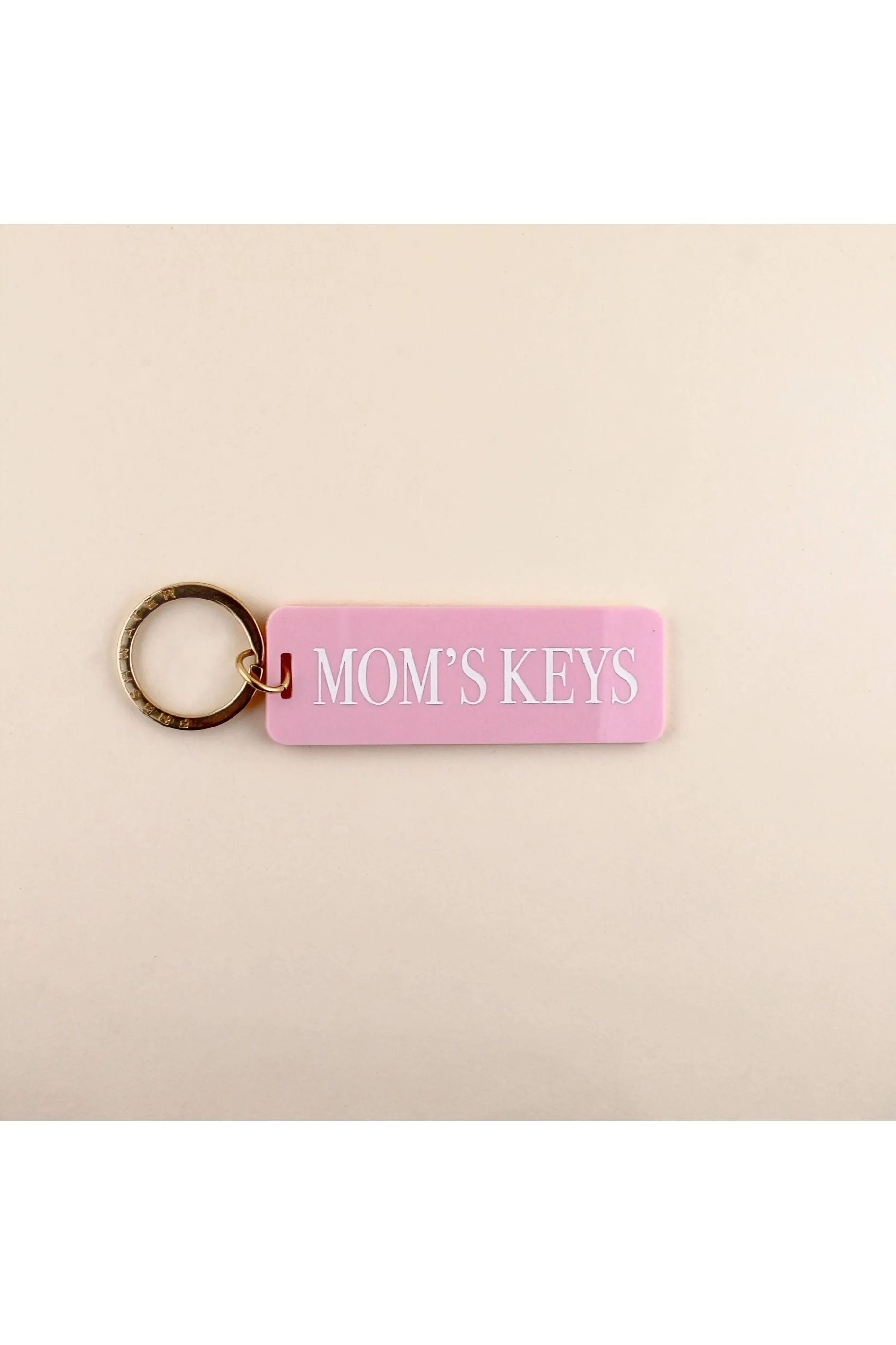 Mom Keys Keychain: Candy Pink / Keychain with Hang Tag