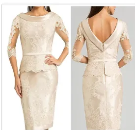 Mother of the Bride  /  Knee Length Lace formal wear