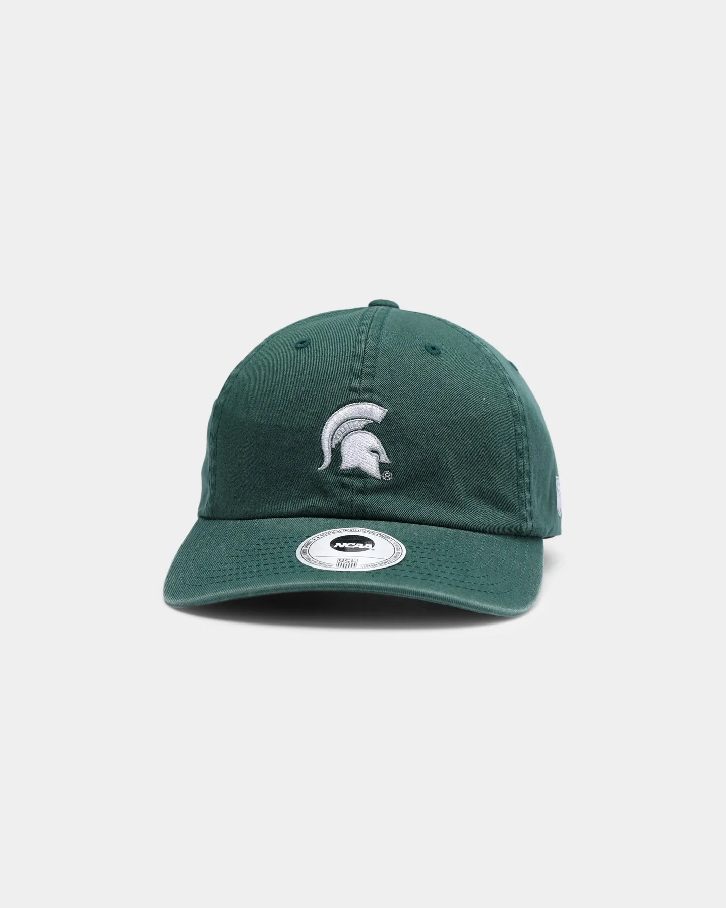 NATIONAL COLLEGIATE ATHLETIC ASSC Michigan State Spartans Small Team Crest Dad Hat Strapback Washed Green