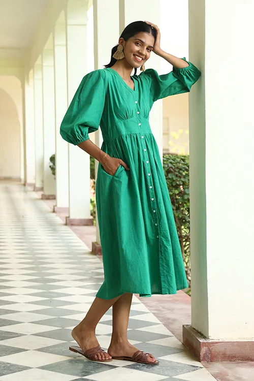 Okhai "Marine Time" Hand-Embroidered Beadwork Pure Cotton Dress