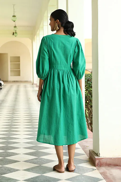 Okhai "Marine Time" Hand-Embroidered Beadwork Pure Cotton Dress