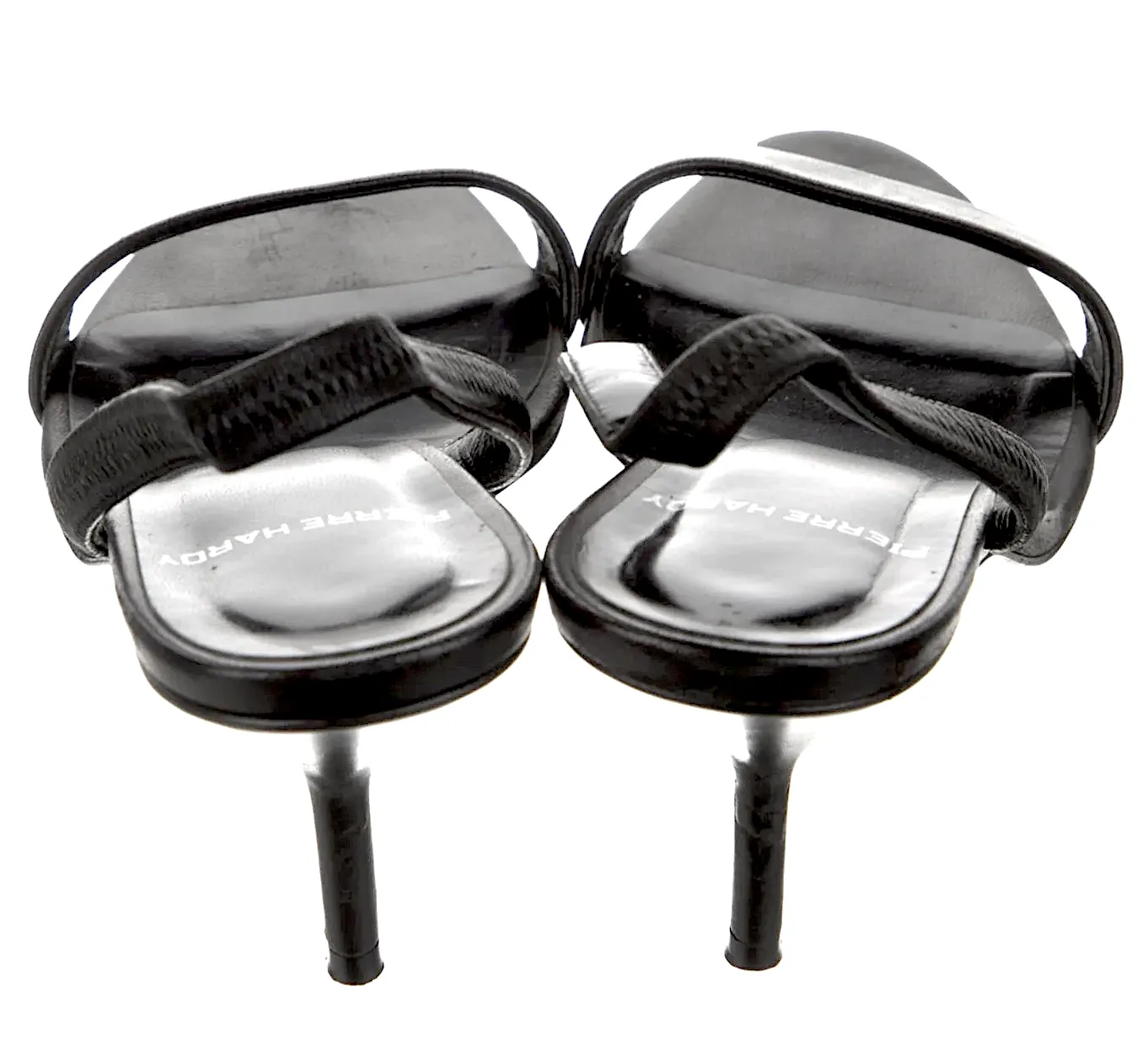 PIERRE HARDY Paris. (Hermes Shoe Designer) Black Leather Slingback Sandals Size 38
