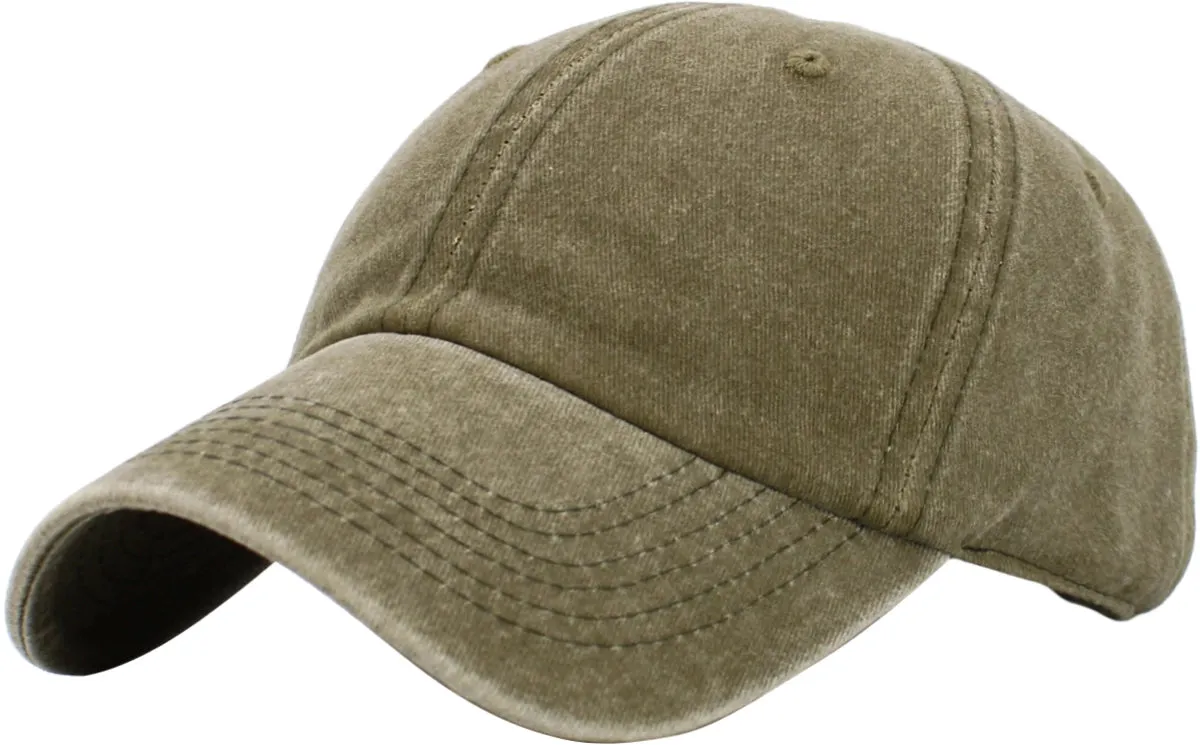 Pigment Dyed Low Profile Cotton Baseball Cap  Washed Olive