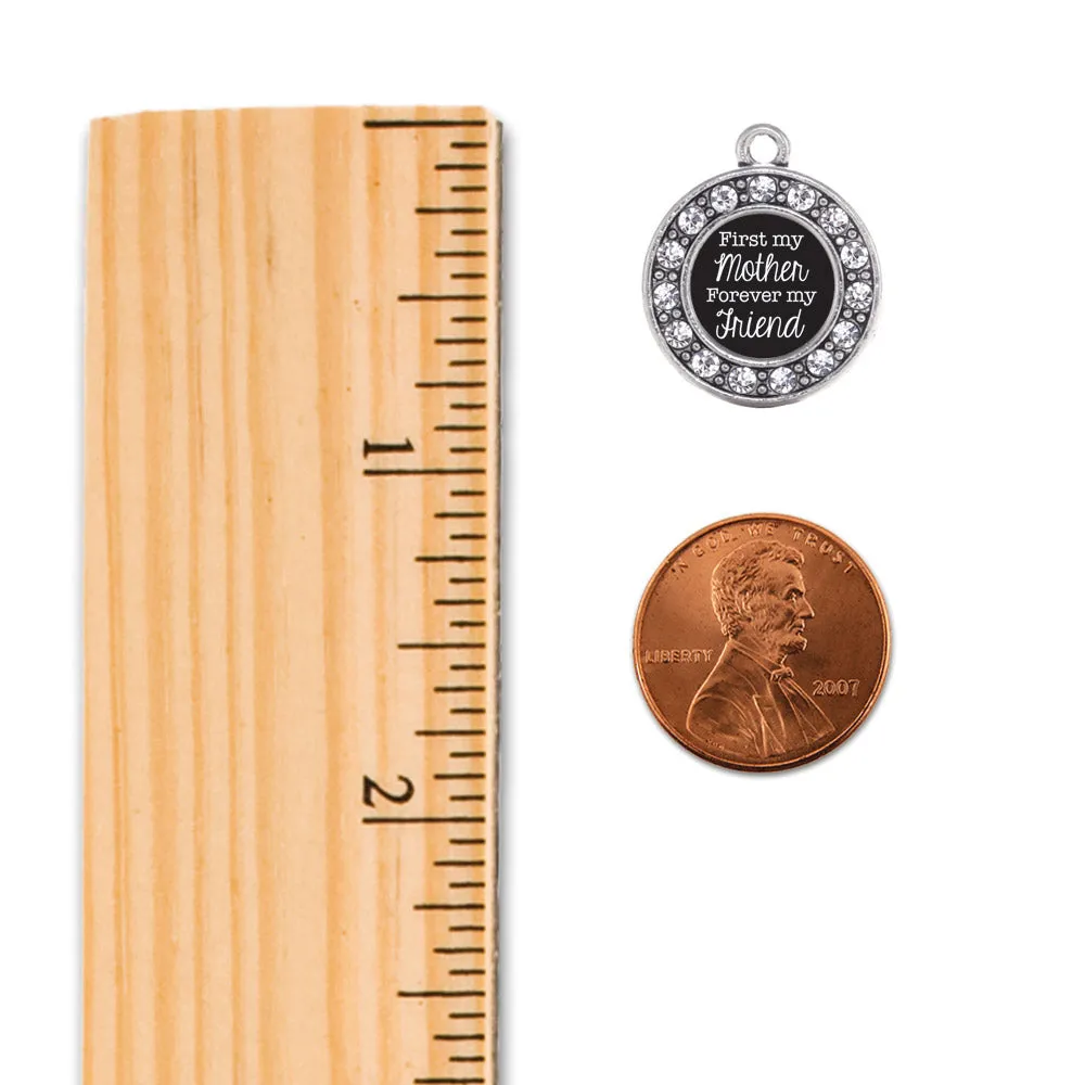 Silver First My Mother Forever My Friend Circle Charm Snowman Ornament