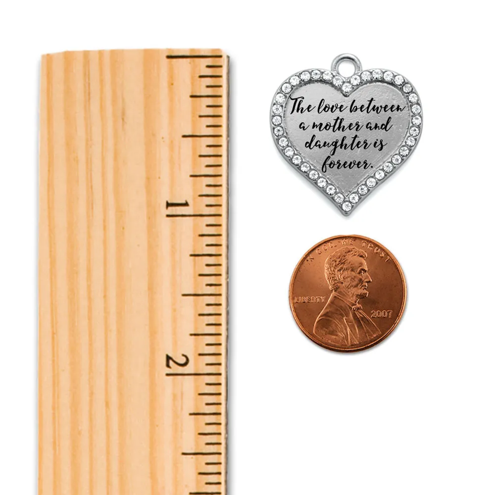 Silver Mother and Daughter Bond Open Heart Charm Toggle Necklace