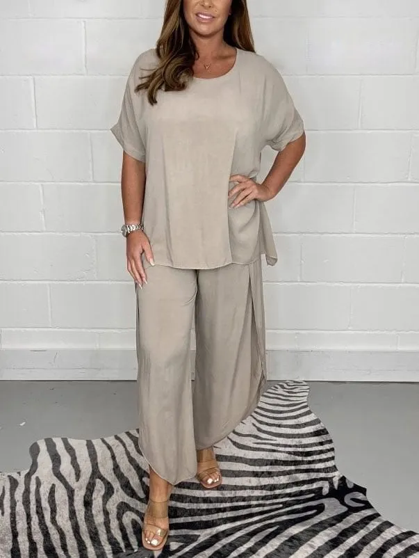 Summer Limited Time 49% OffFloaty 2 Piece Sleeved Trouser Set