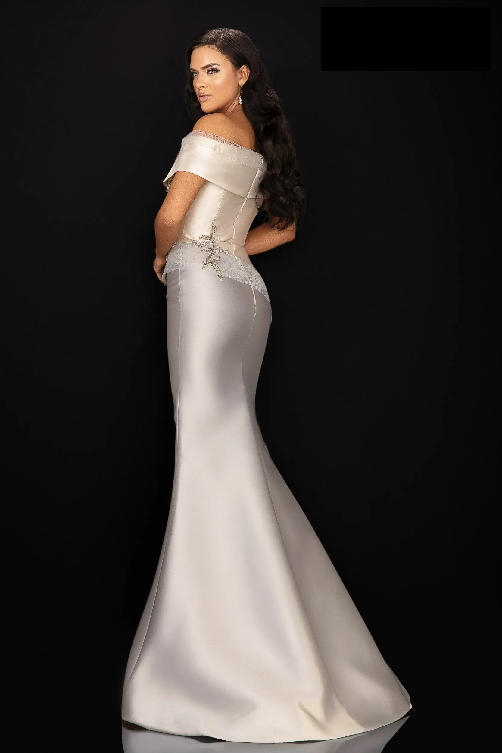 Terani - 2011M2159 - Tiered Folded Neckline Evening Dress