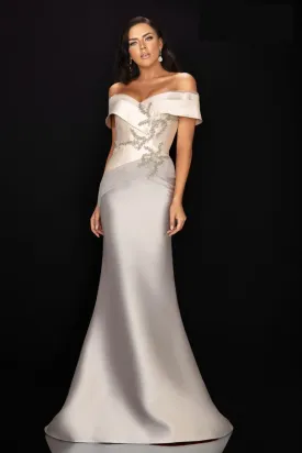 Terani - 2011M2159 - Tiered Folded Neckline Evening Dress