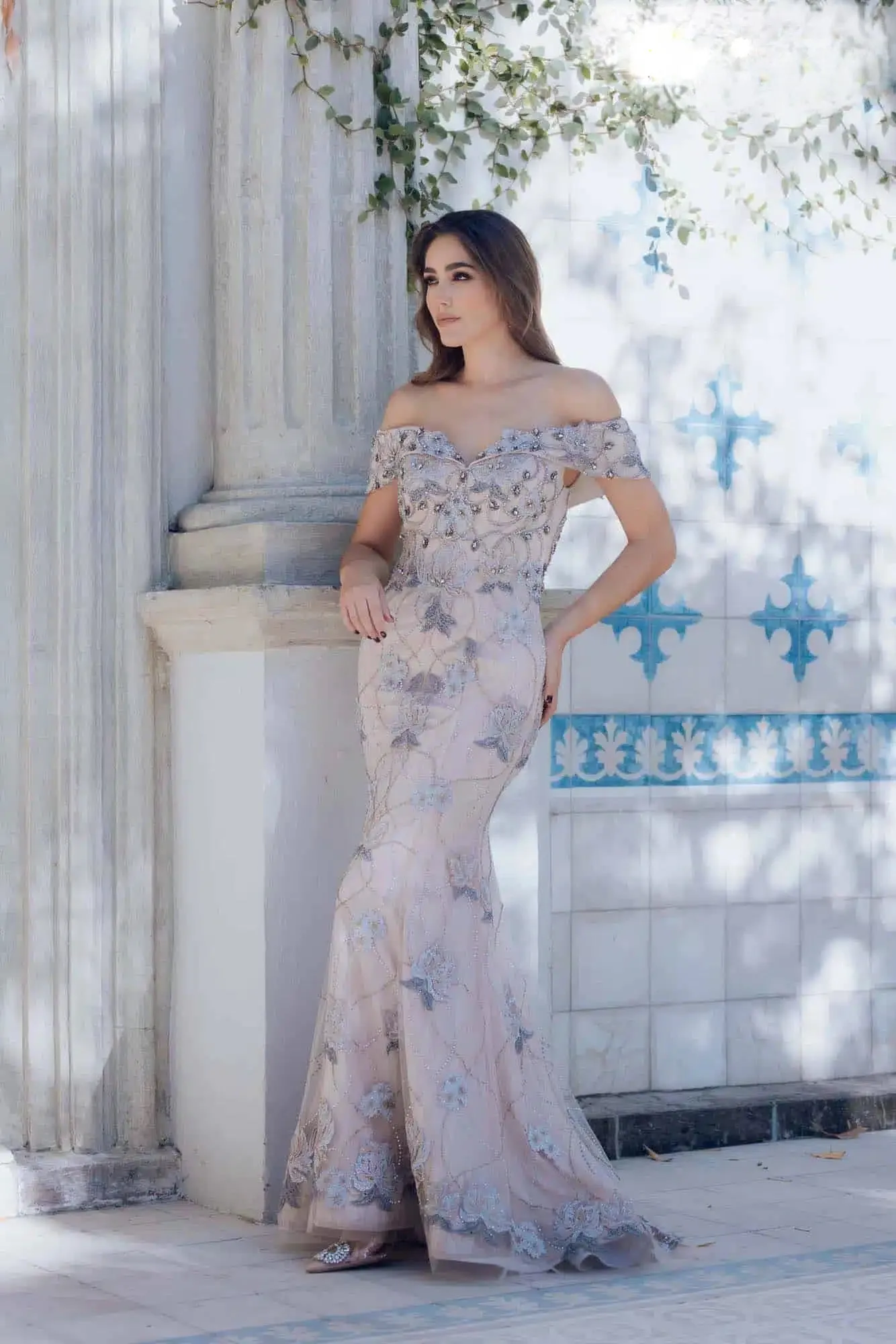 TERANI - 231GL0416 - Off-Shoulder Pageant Gown