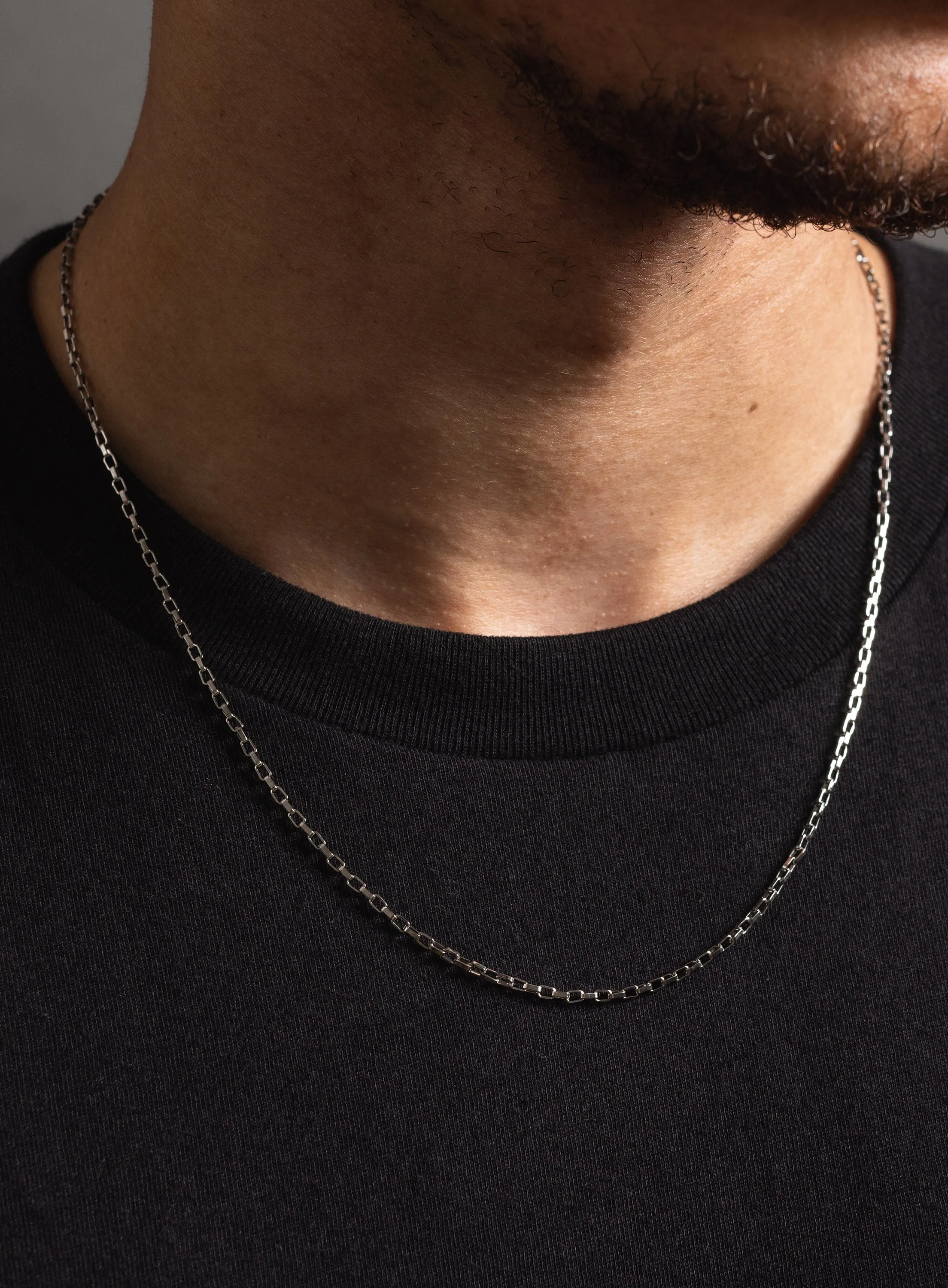 Waterproof Box Chain Necklace for Men 2mm