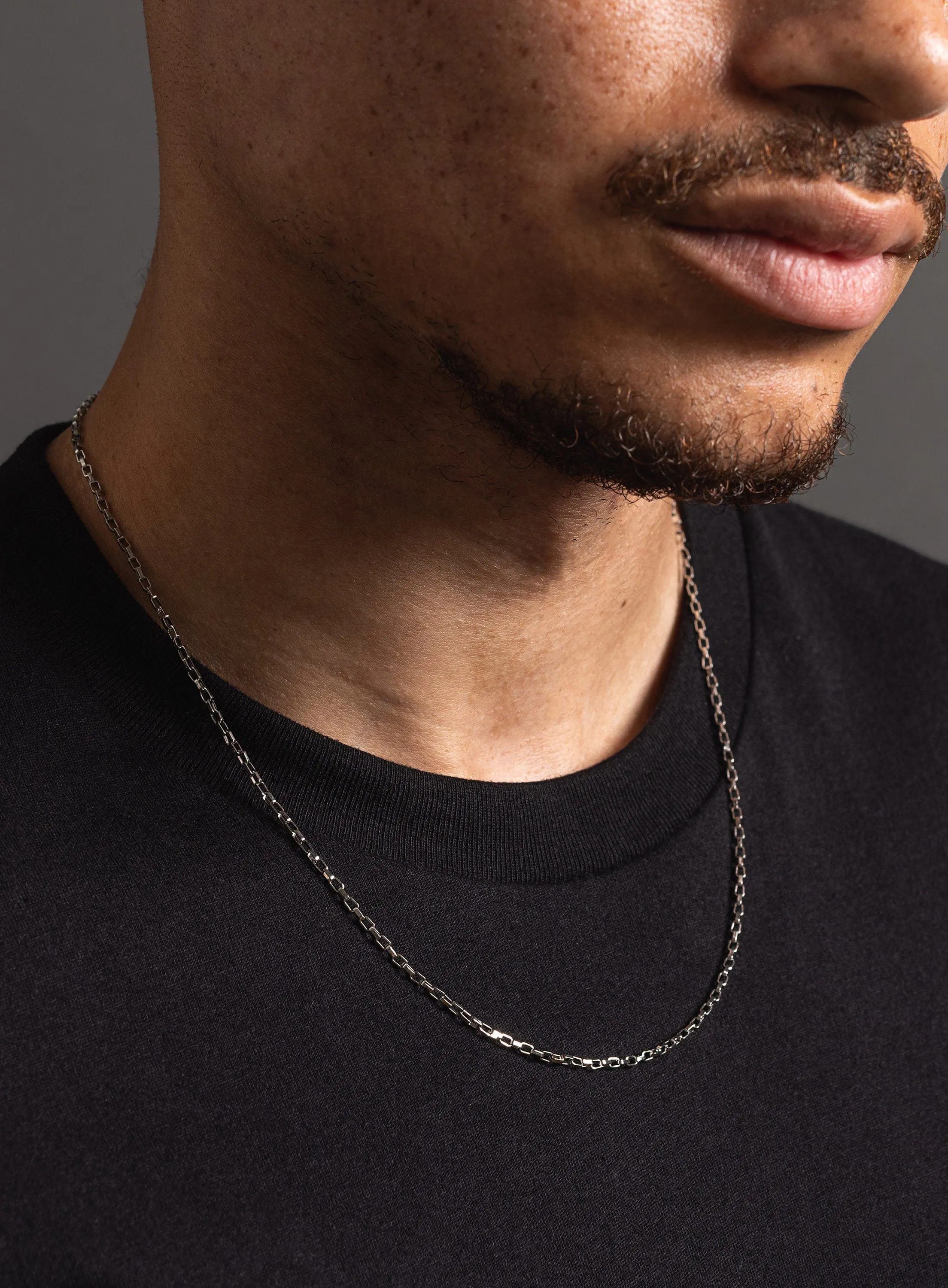 Waterproof Box Chain Necklace for Men 2mm