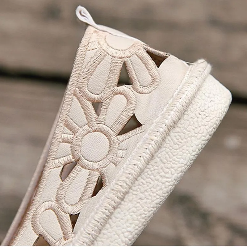Women's Flats Shoe Embroidery Fisherman Female