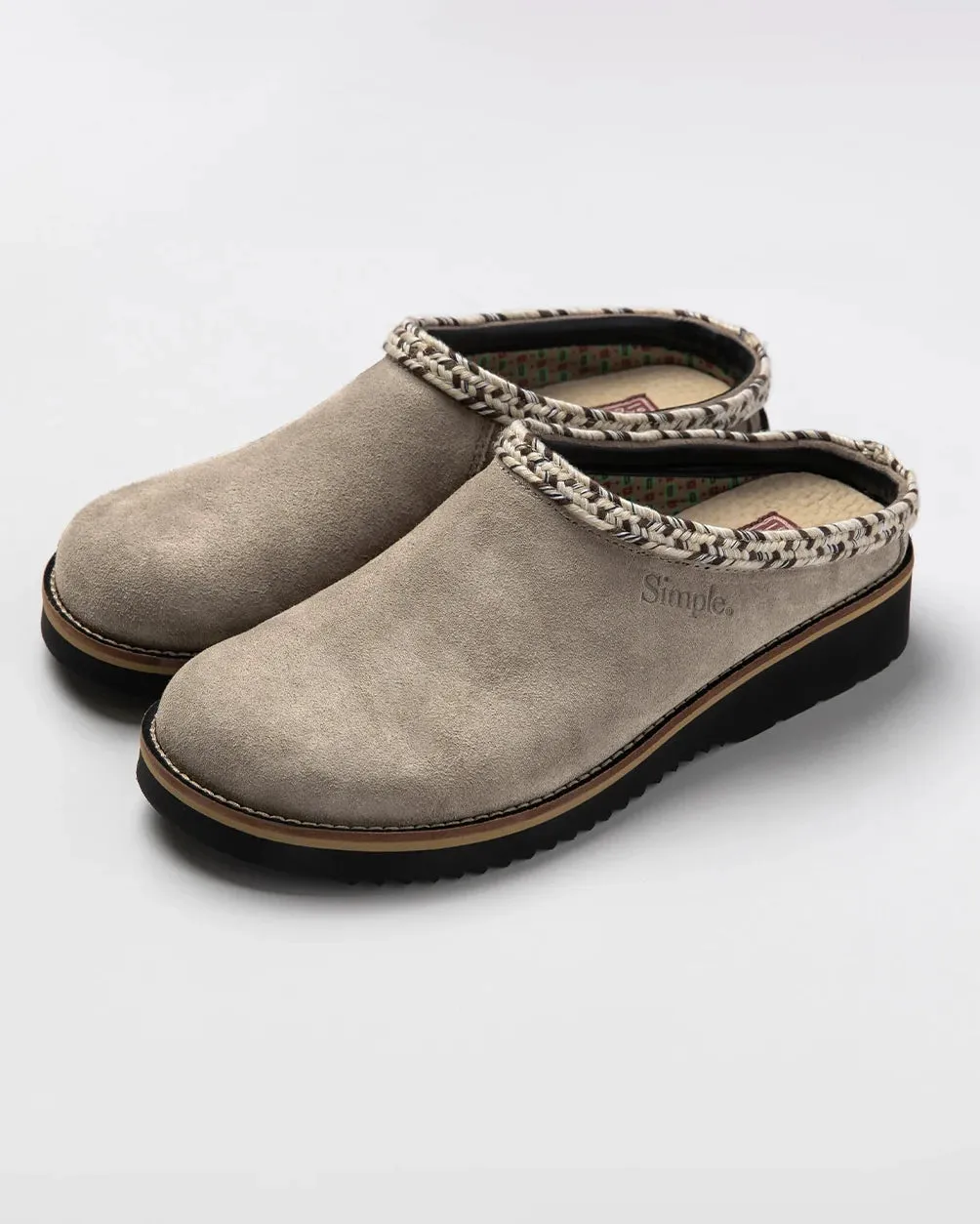 Womens Original Suede Clog in Taupe