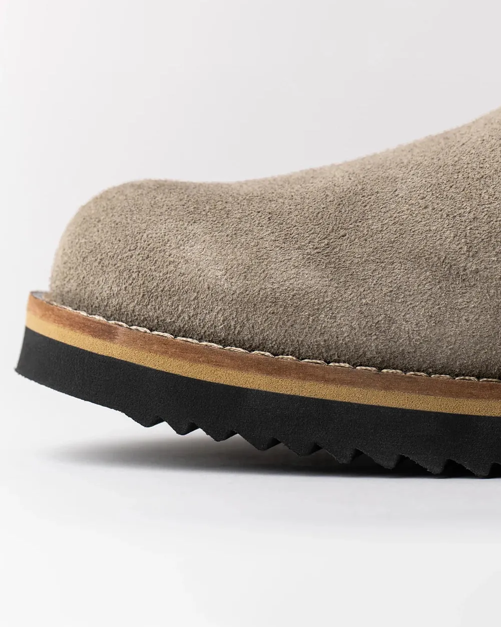 Womens Original Suede Clog in Taupe
