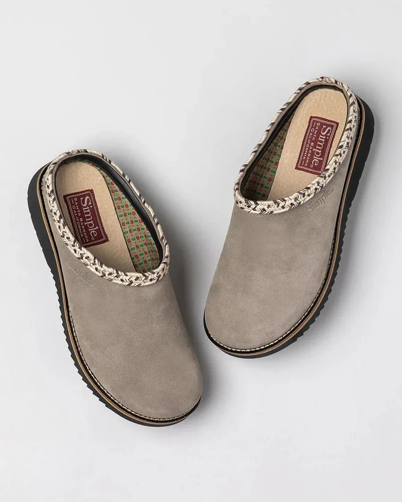Womens Original Suede Clog in Taupe